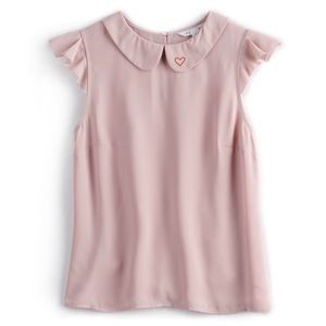 Pop sugar Light Pink Heart Blouse Medium